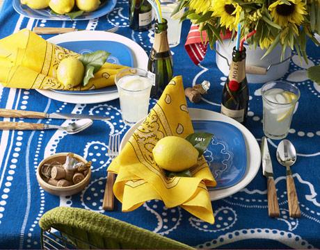 bandana napkins table setting