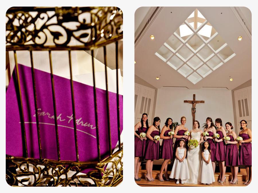 real wedding SarahDrew purplebridesmaids
