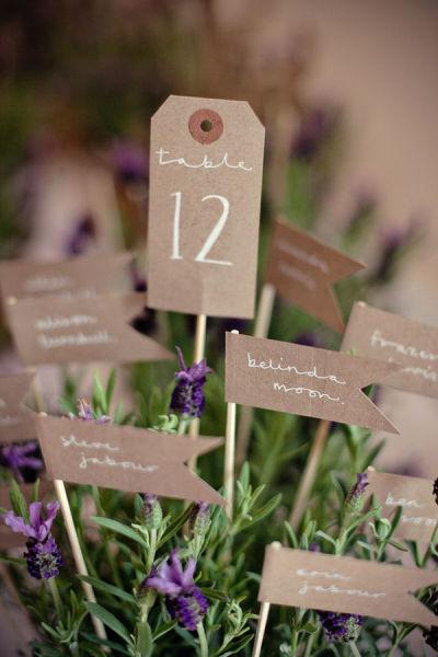 wedding escort cards planters
