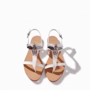 Zara Flat Leather Sandal, $59.90