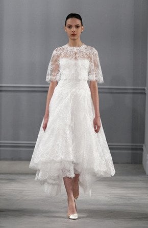 Innocence wedding dress and capelet from the Monique Lhuillier Spring Summer 2014 collection