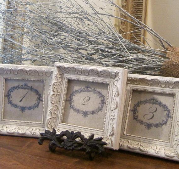 Shabby chic table numbers, $45 for set of 3