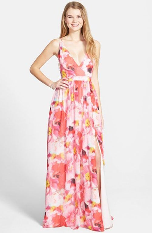 Aidan by Aidan Mattox Flower Print Chiffon Gown • Aidan Mattox • $295