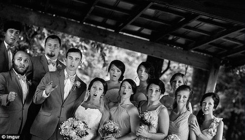 wedding party photo funny