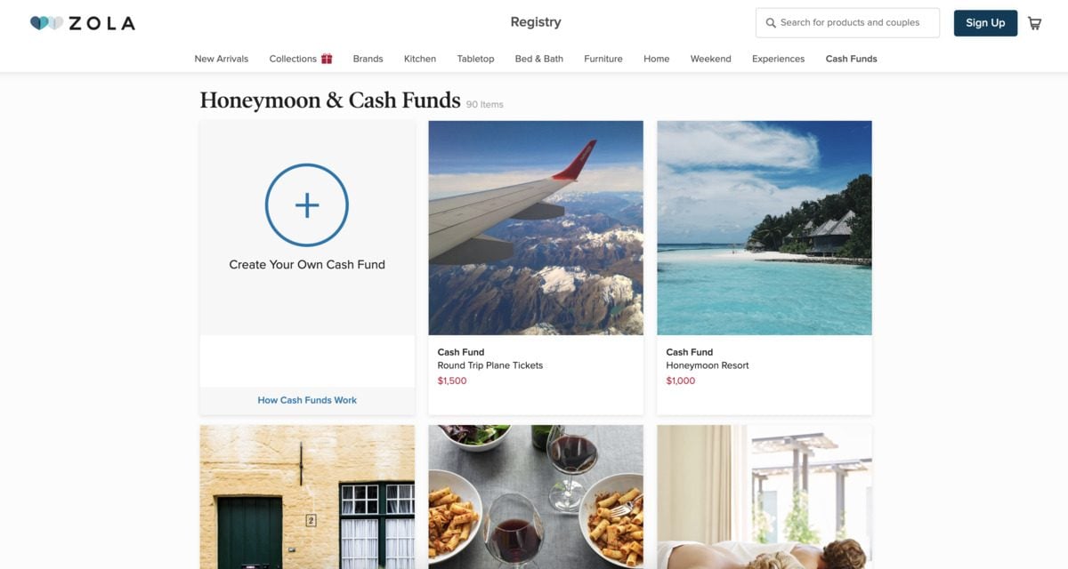 Best Cash Wedding Registry Canada