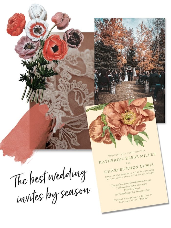 the best wedding invitations by season