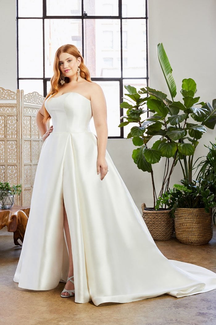 open lace back dress Long V-Neck Boho Lace Plus Size A-Line Wedding Dresses with Sleeves –  27dress