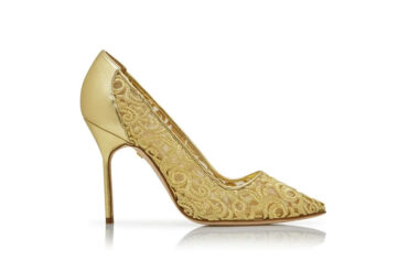 Manolo Blahnik Gold Shoes Bbla