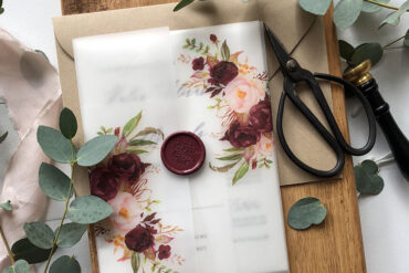 Wedding Invitation Marsala And Blush Etsy