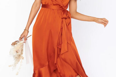 Samantha Ruffle Coral Bridesmaid Dress