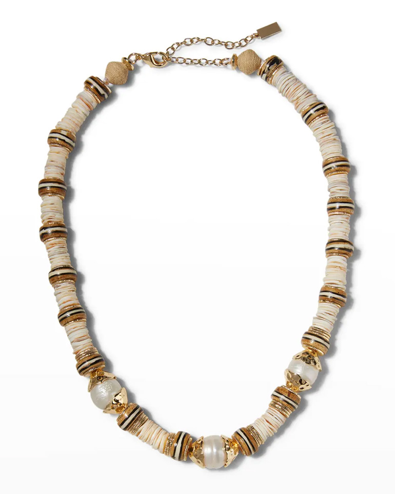 Akola Pearls Oyster Shell Statement Necklace