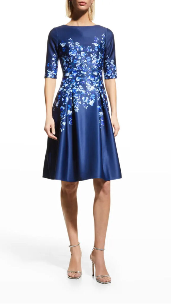 Blue Floral Bridesmaid Dress Rickie Freeman
