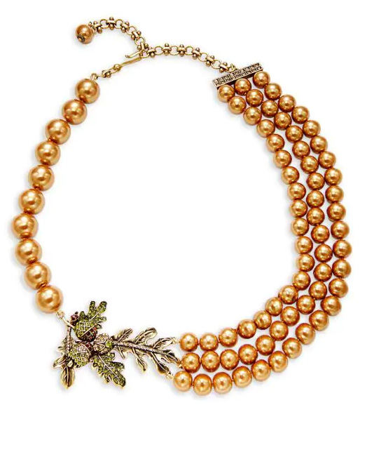 Leaf and Pearl Necklace
