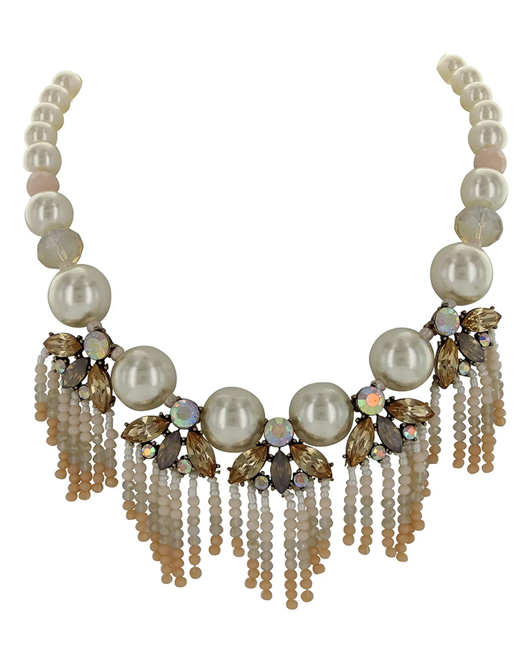 Pearl Crystal- Statement Necklace