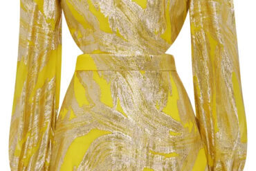 Rebecca Vallance Silk Yellow Fall Dress