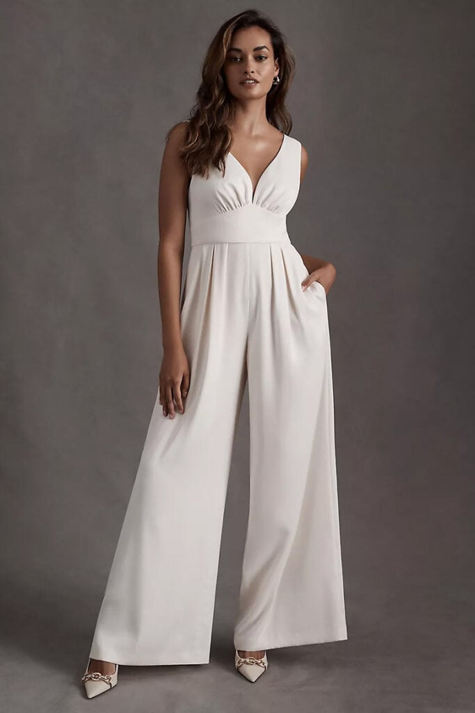 Sachin and Babi White Wedding Jumpsuit