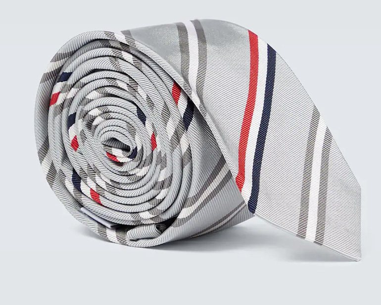 Thom Browne Silver Tie