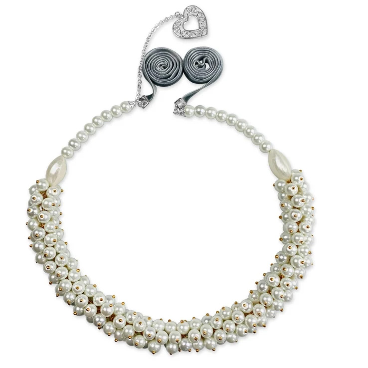 White Beaded Pearl Necklace