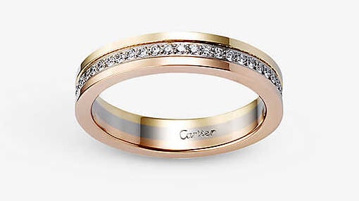 Cartier White Yellow Gold Band Ring