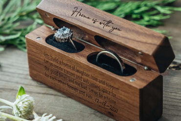 Double Slot Wedding Ring Box