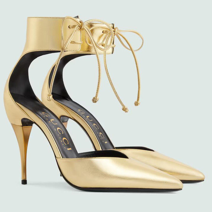 Gucci High Heel Metallic Pumps