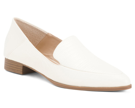 Leather Lizard Flat Shoes