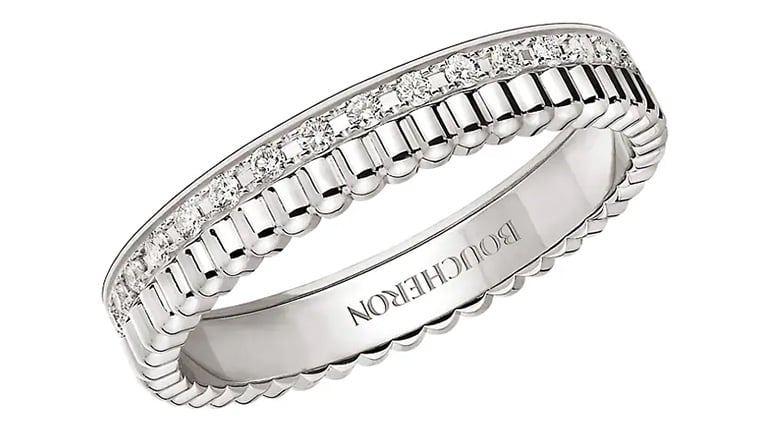 Quatre Radiant White Gold Diamond Band Ring