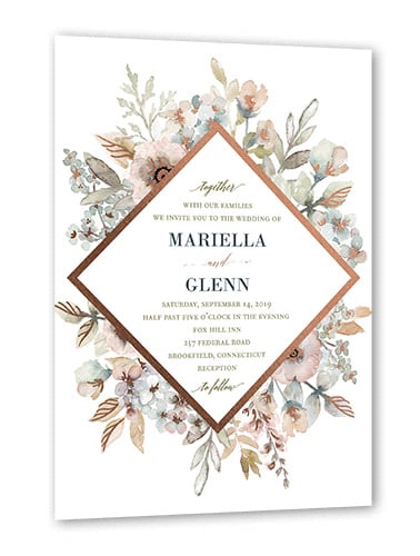 Diamond Blossoms Wedding Invitation