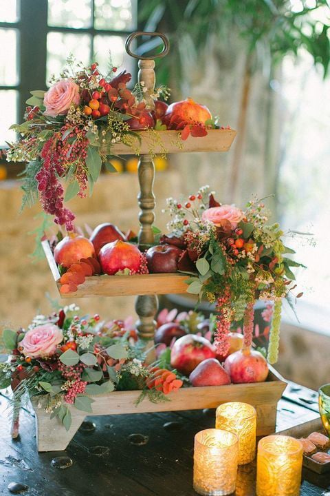 Fruit Wedding Centerpieces With Flowers