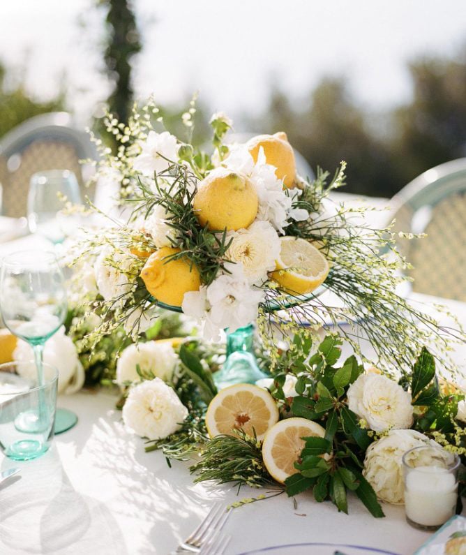 Fruit Wedding Centerpieces with Lemons