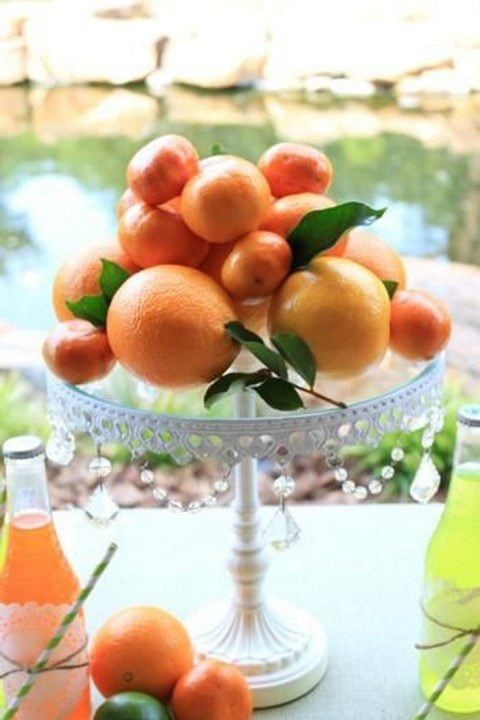 Fruit Wedding Centerpieces with Oranges