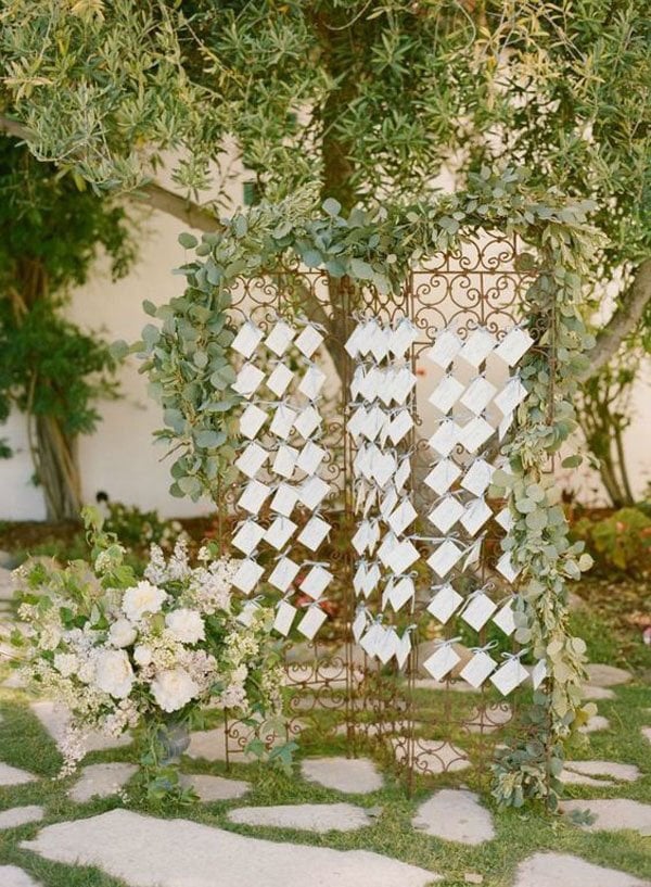Wedding Place Cards Garden Screen