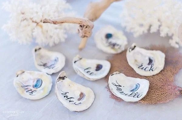 Wedding Place Cards Oysters Shell
