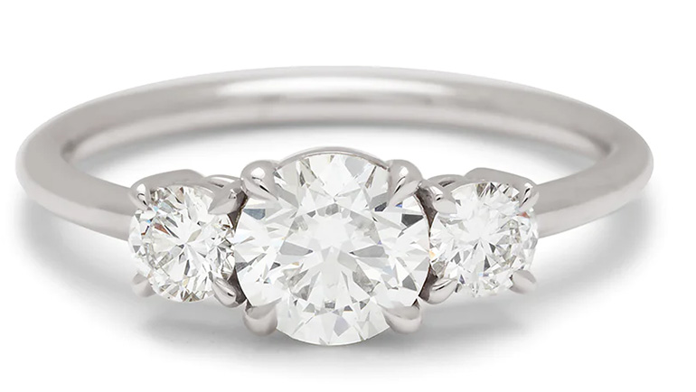 Anna Sheffield Jewelry Three Stone White Diamond