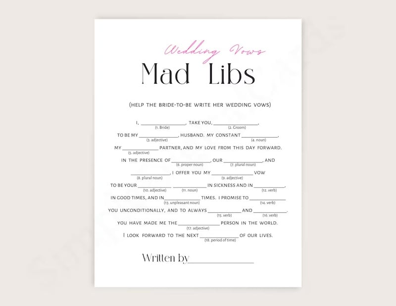 bridal shower games