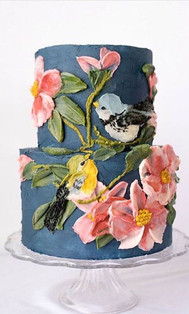 floral wedding cake