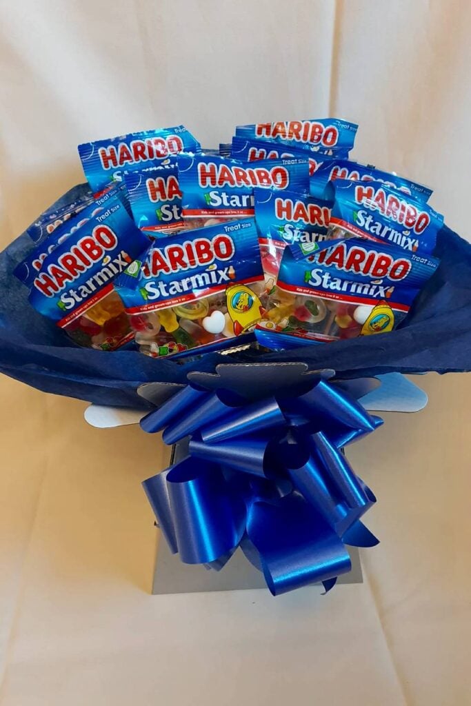 Haribo candy bouquet for wedding candy bar.