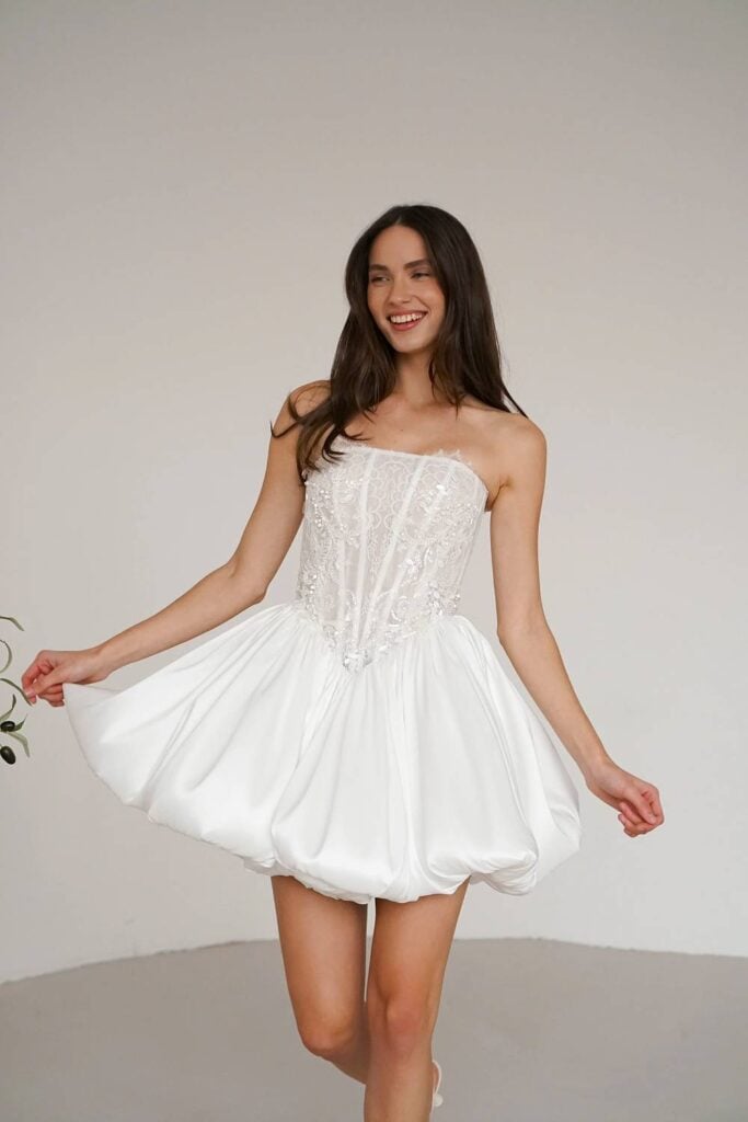 feather formal dresses Bella and Bloom Boutique main image 1
