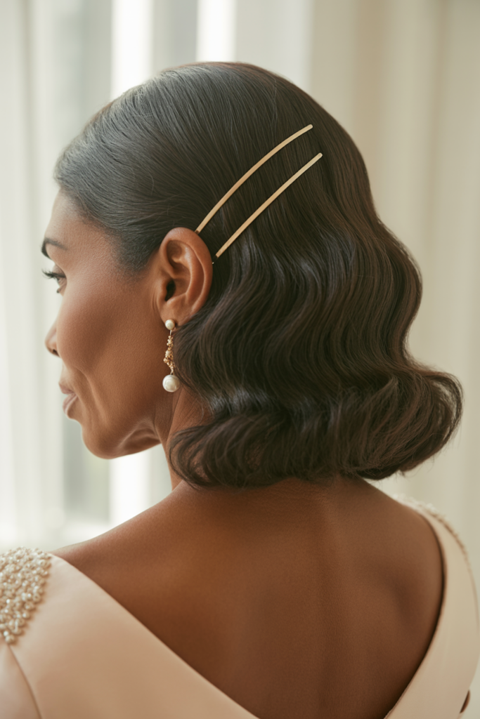 Glam Waves + One Side Pinned Back