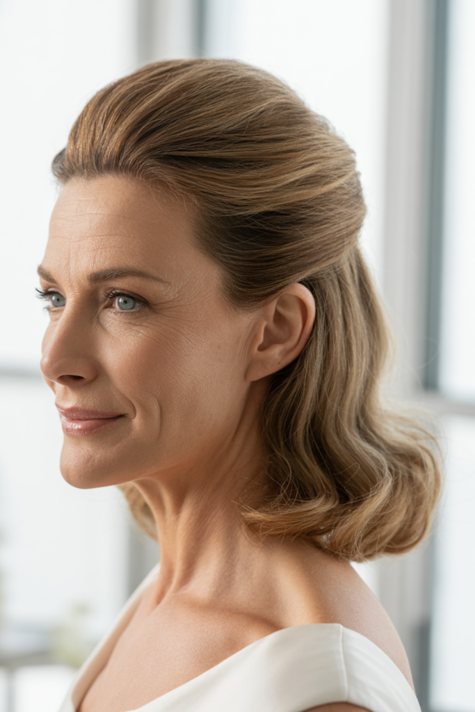 Half-Up with Volume at the Crown