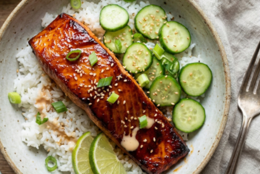 Sticky Gochujang-Honey Salmon Bowls