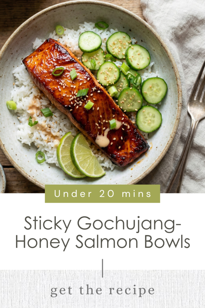 Sticky Gochujang-Honey Salmon Bowls