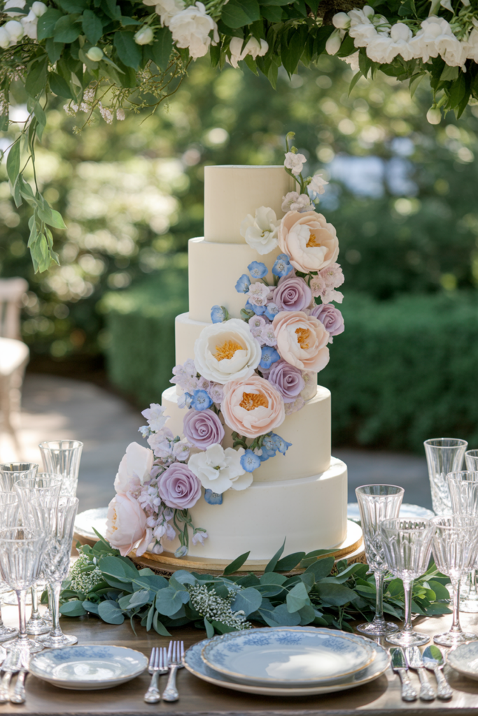 spring-wedding-cakes003 Sugar Flower Cascade Cake