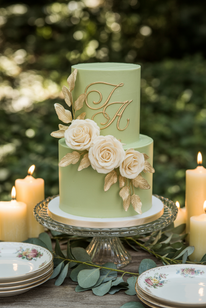 spring-wedding-cakes017 sage and creak color cake
