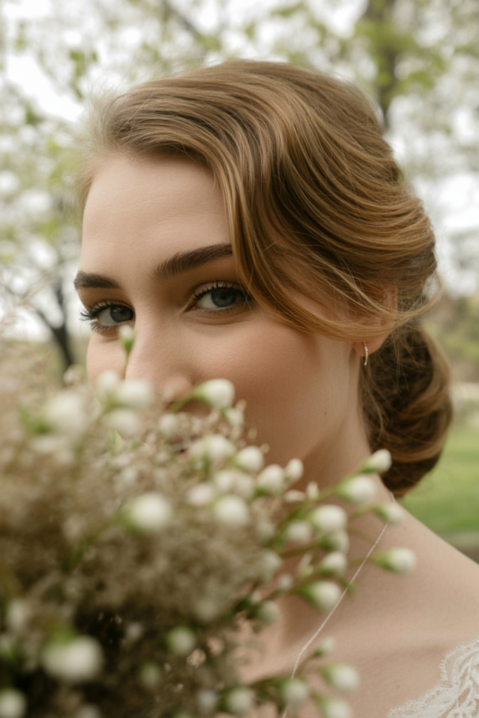 spring wedding hair side swept