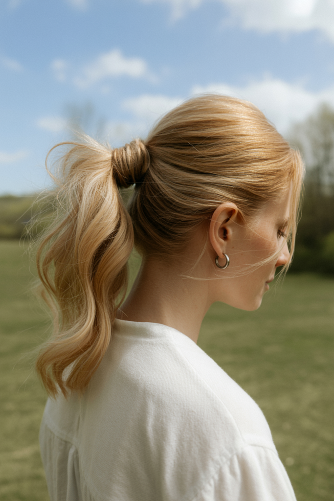 spring wedding hair ponytail