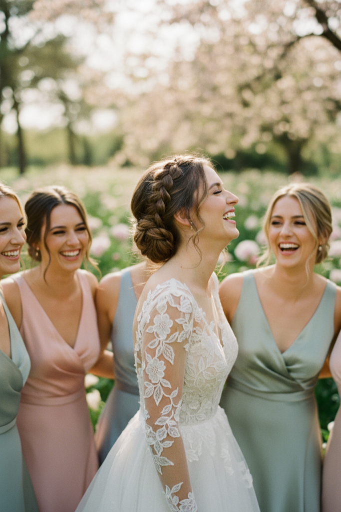 spring wedding hair braided bun