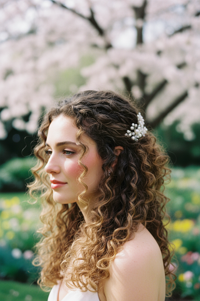 spring wedding hair curly hair