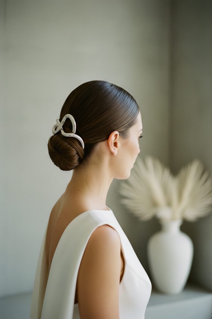 spring wedding hair low bun