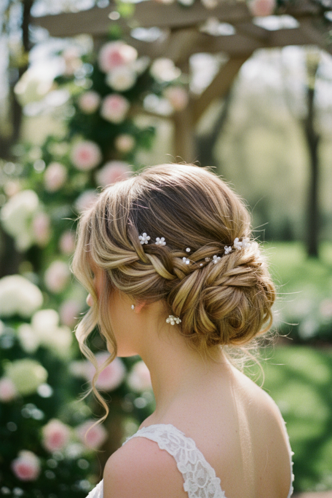 spring wedding hair chignon